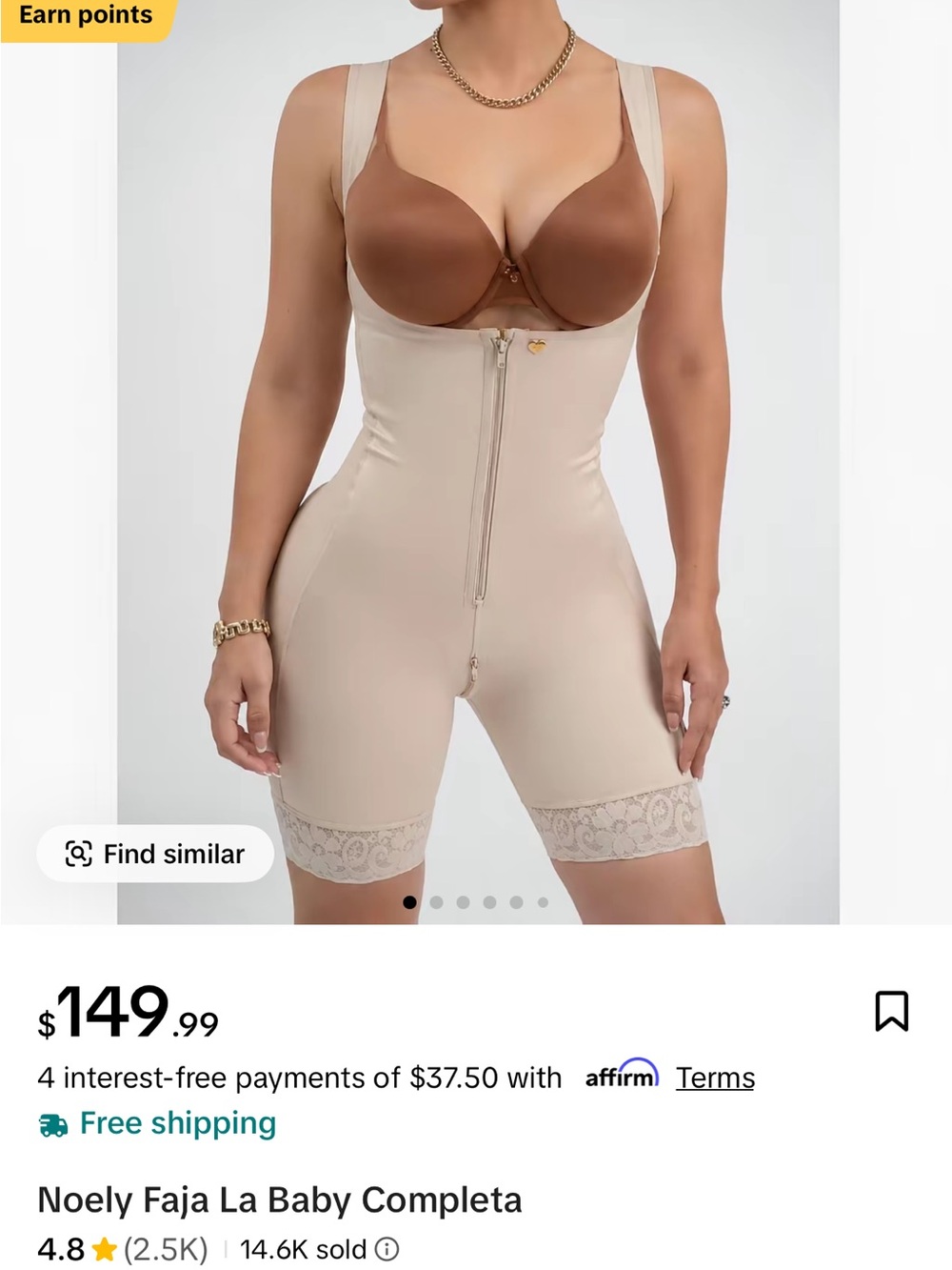 Faja La Baby Completa Shapewear Bodysuit in black